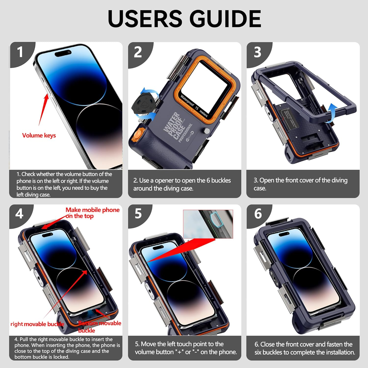 Shellbox Waterproof Mobile Phone Case Underwater Waterproof 15 M Mobile Phone Case Waterproof Swimming Bathing Only for Iphone 16E 16 Pro 16 Pro Max 15 Pro 15 Pro Max 14 plus 14 Pro Max image number 1