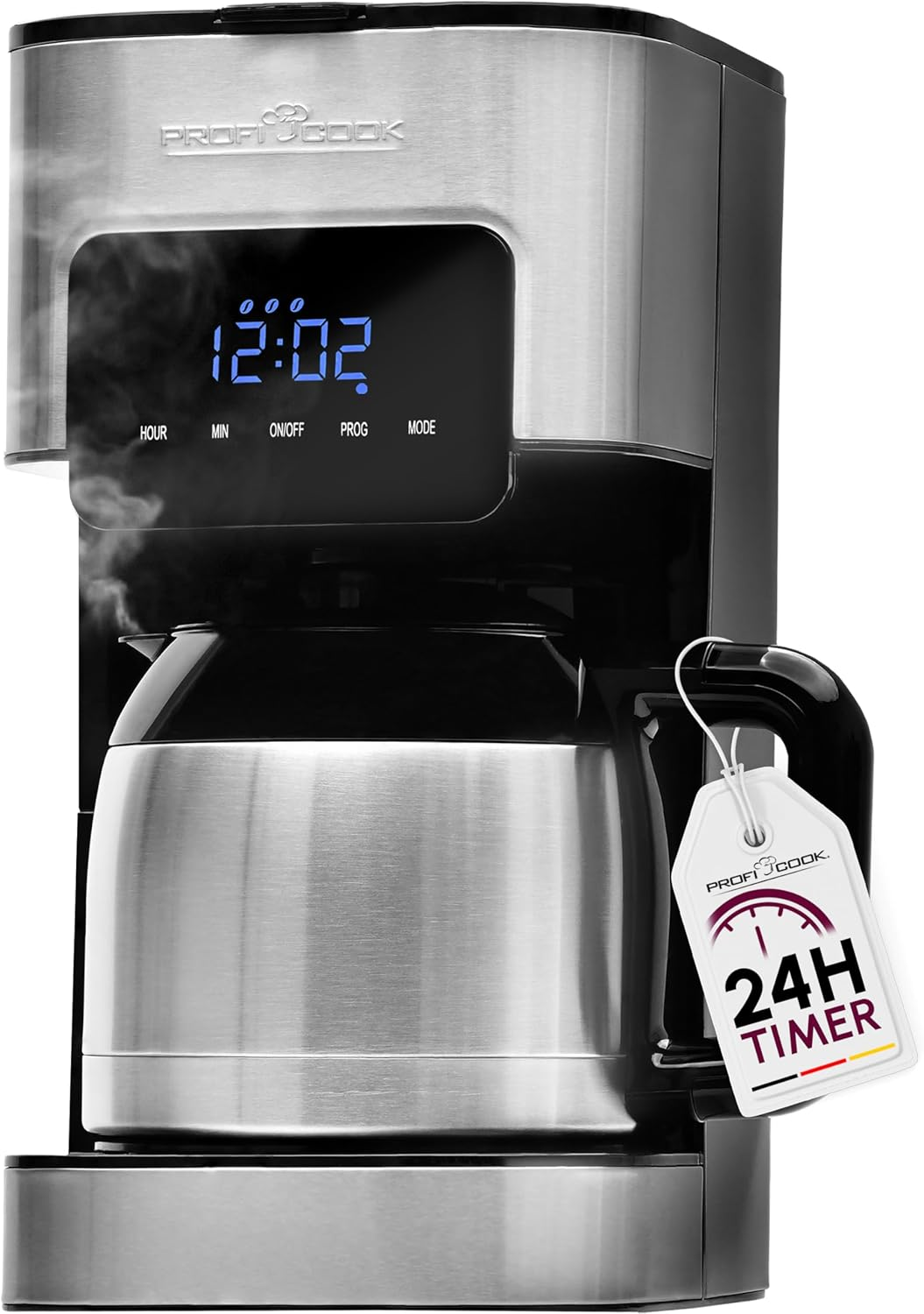 Profi Cook PC-KA 1191 Coffee Machine, 8-10 Cups, Timer, Sensor Touch Control, Double-Walled Thermos Flask with 1.2 Litre Volume, Aroma Closure, Stainless Steel Filter Coffee Machine, image number 1