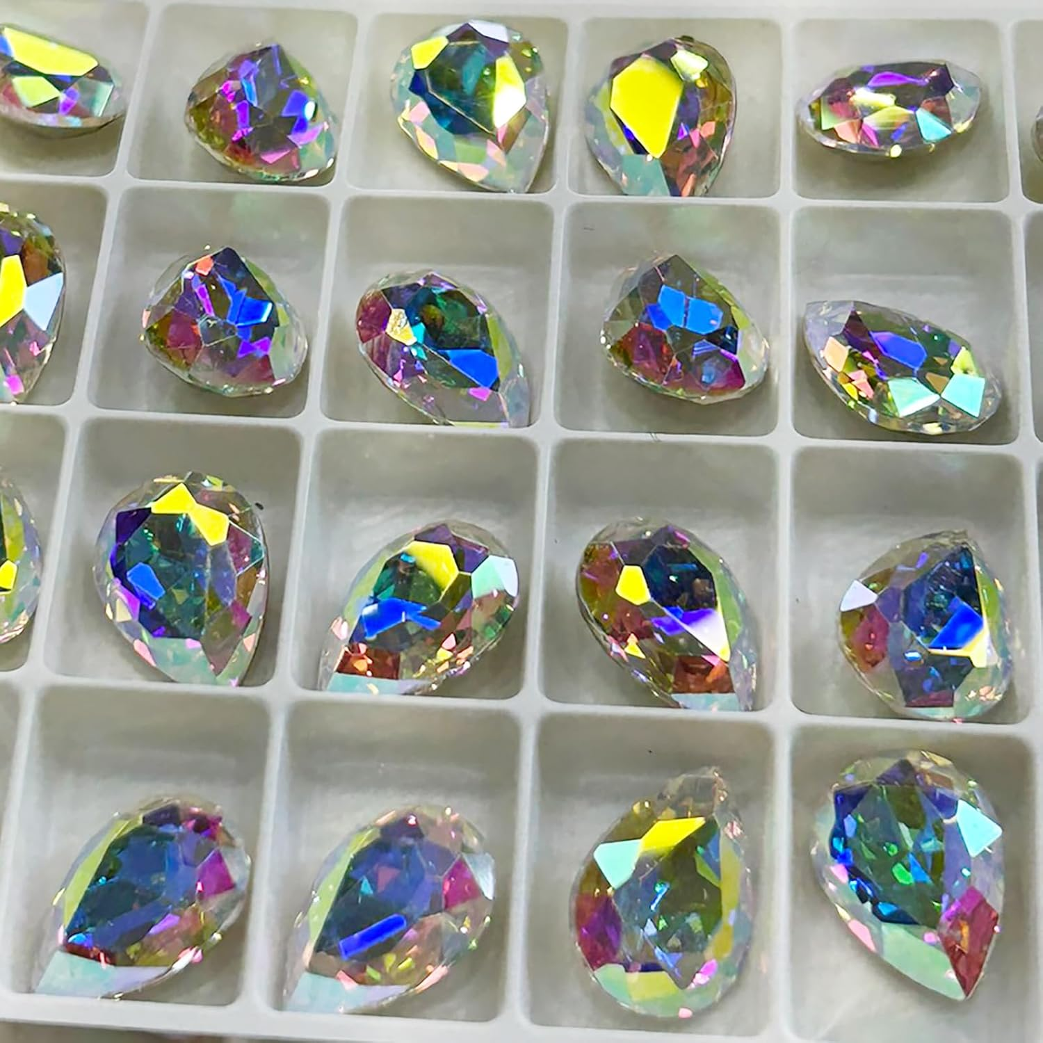 Aurora Crystal Drop-V Cut Crystal Ab image number 2