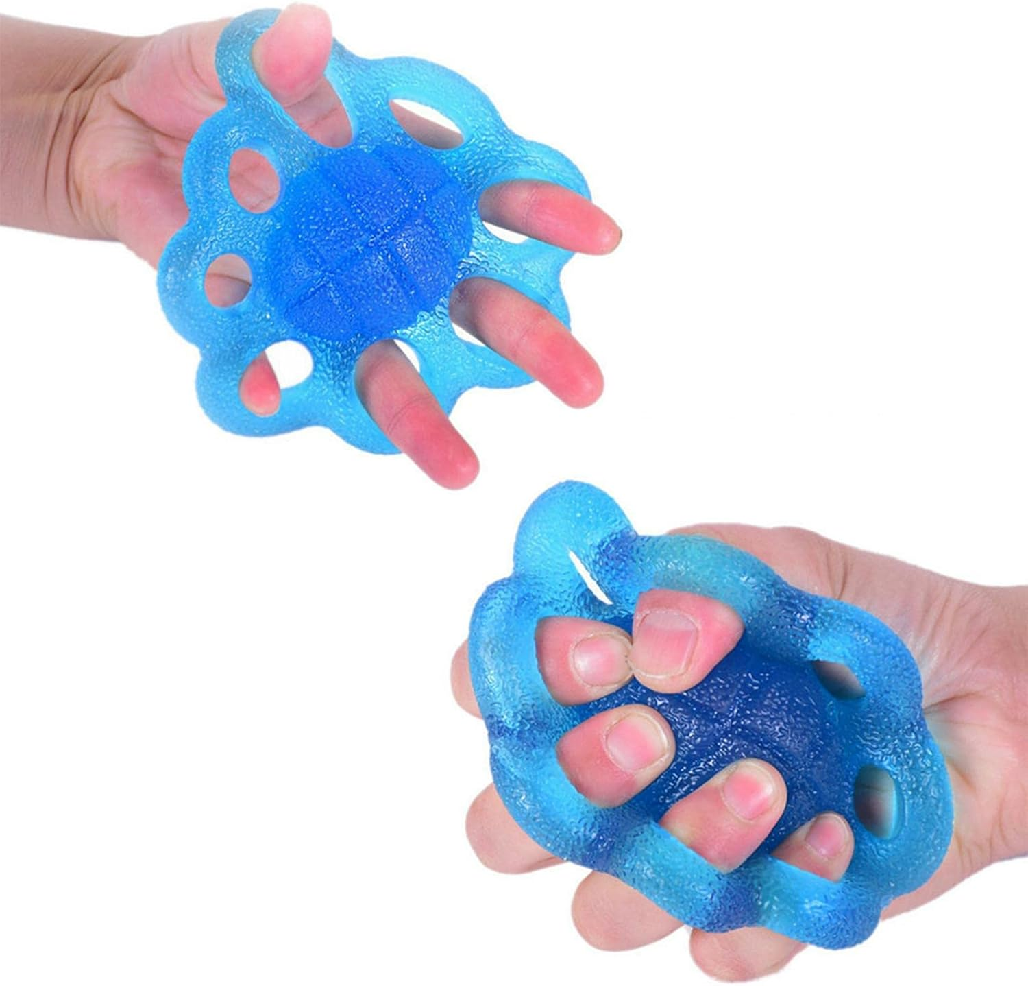 Finger Ball Exerciser, Hand Grips Strengthener, Squeeze Stress Balls Physical Training Strength Exerciser Hand Grip, Portable Hand Exerciser, for Adults, Elderly People and Children(Blue) image number 1
