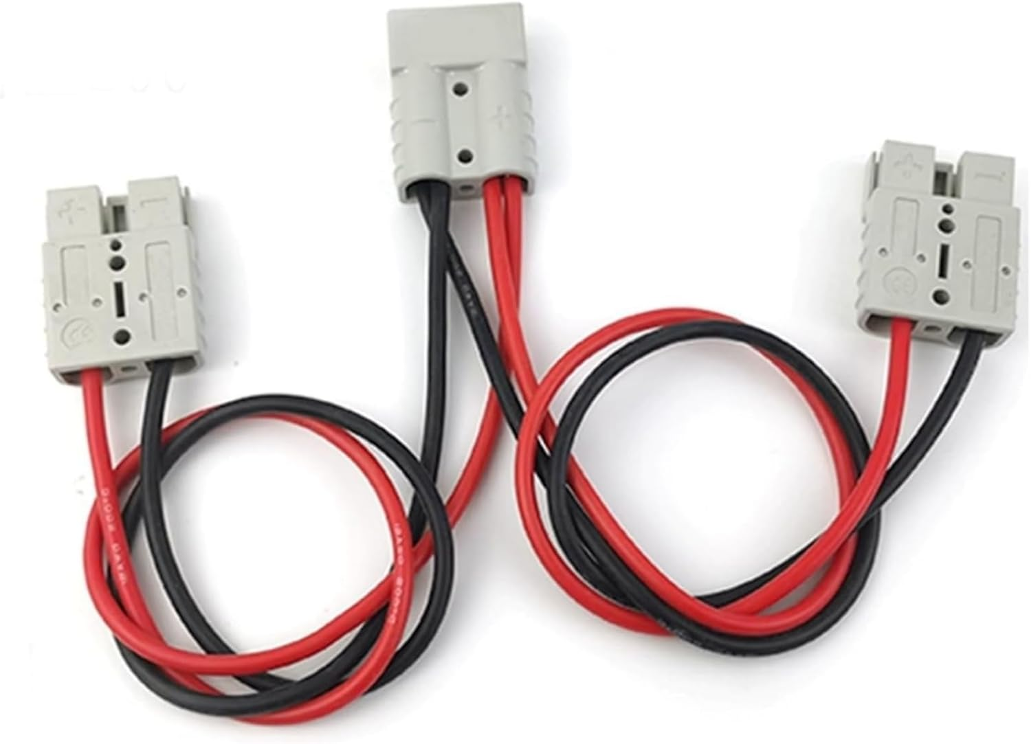 50 Amp Anderson Double Y Splitter Cable, 1 to 2 Anderson Plug Connector Double Y Adapter, 10 AWG 6Mm Battery Cable for Car, RV, Truck, Trailer, Winch, Forklift, Solar, and Wind Systems (1PCS) image number 3