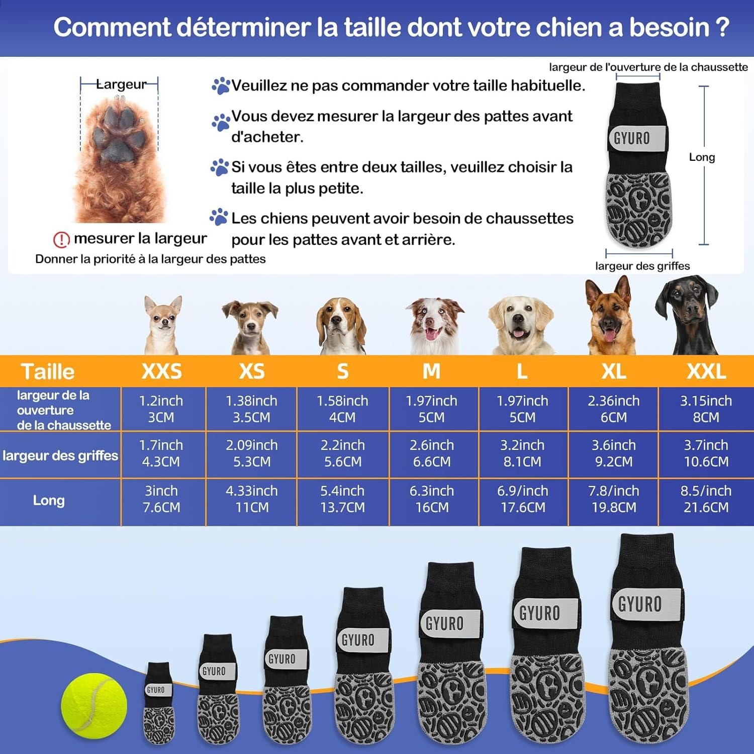 Double-Sided Non-Slip Dog Socks for Indoor Use to Prevent Paws Licking, Paw Protection, Pet Paws, Protection, Traction, Control Socks on Hardwood Floor (Black, XXL) image number 1