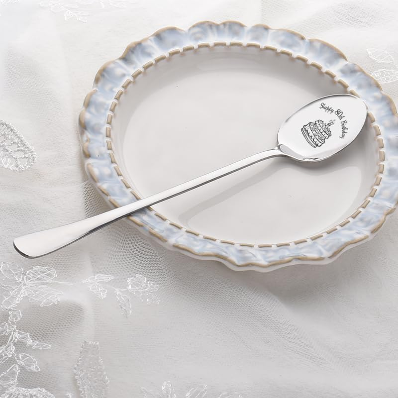 Happy 80Th Birthday Gifts for Nana Papa 80 Year Old Birthday Gifts for Father Mother 1944 Birthday Gifts for Sister Brother 80Th Bday Spoon for Women Men 80 Yr Old Birthday Present for Grandma Grandpa image number 3
