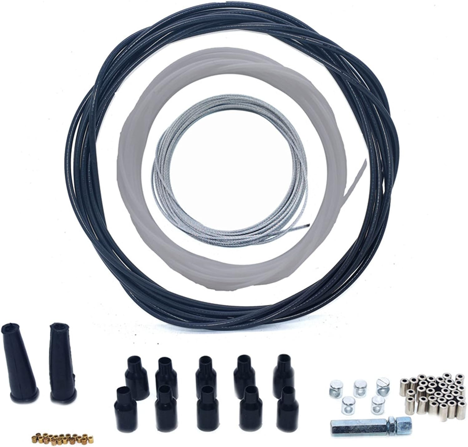 5 Metres DIY Throttle Cable Kit Nipples Ferrules Barrel Nipples Carb Neoprene Boots Mid-Adjuster image number 2