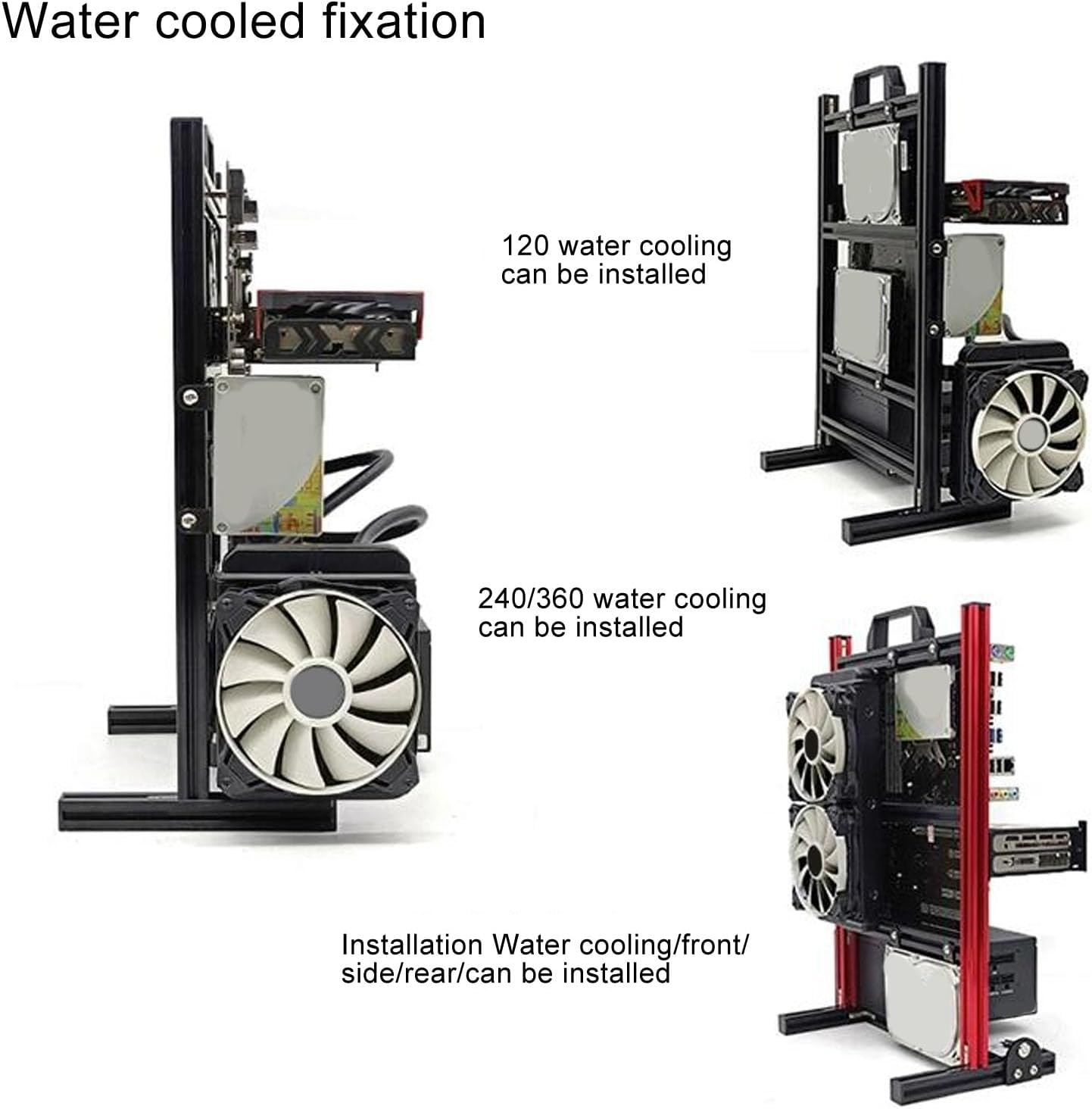 DIY Computer ATX Motherboard Case Rack, Vertical Aluminum Frame Chassis, Open Bracket with Good Heat Dissipation