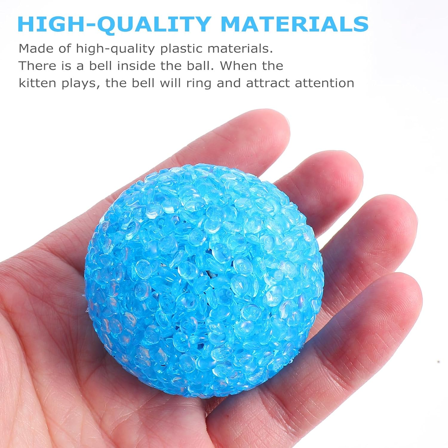 ULTECHNOVO 6 Pieces Busy Game Play Funny Assorted Ball Colour Plastic Pet Your Holds for Bells Random with Cat Exercise a and Bell Toy Toy Kitten image number 3