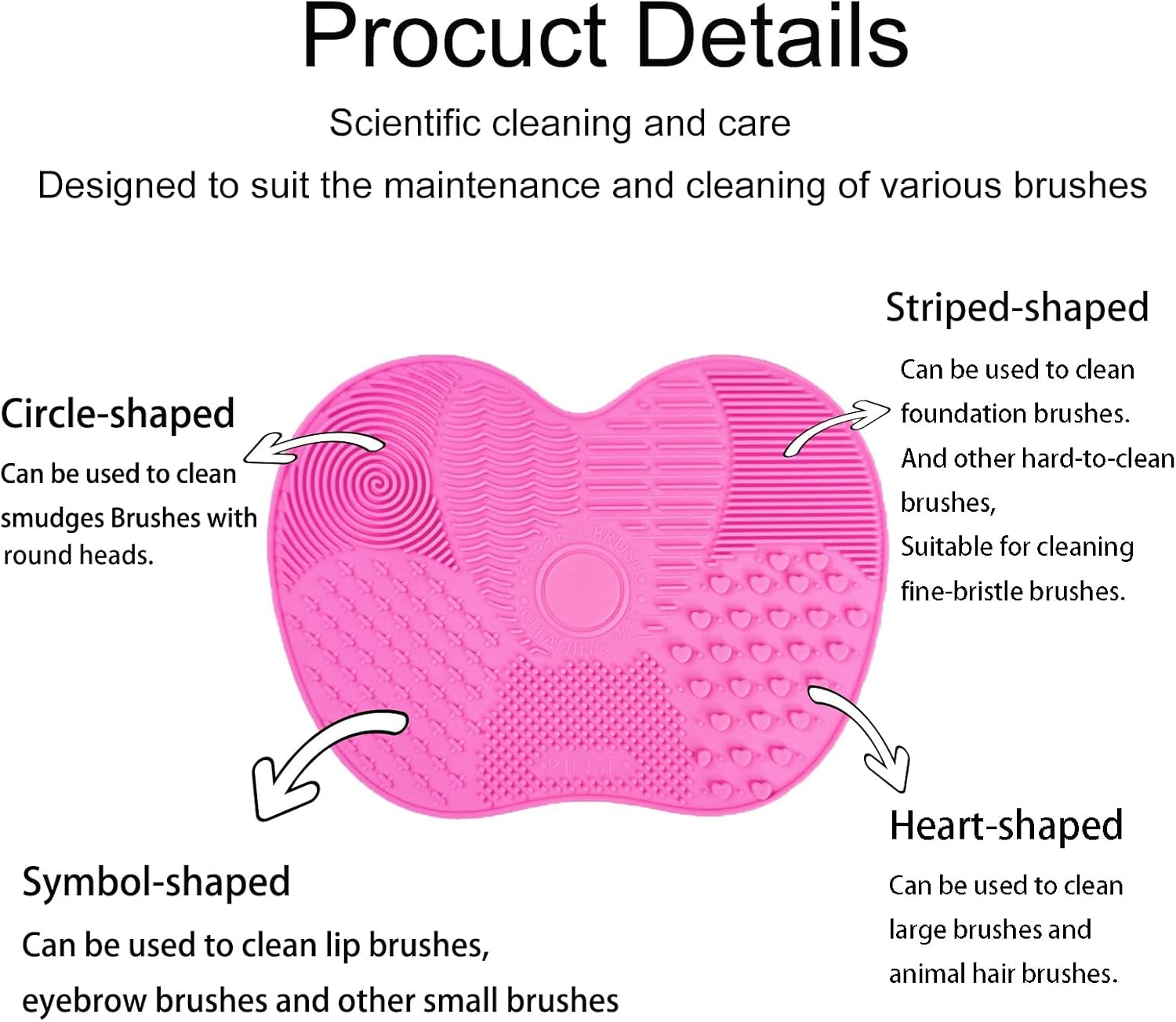 Silicone Make-Up Brush Cleaning Pad, Brush Cleaner, Brush Cleaning, Thorough Deep Cleaning, Gentle Bristle Care and High Dirt Absorption, Perfect Care for Your Make-Up Brushes image number 2