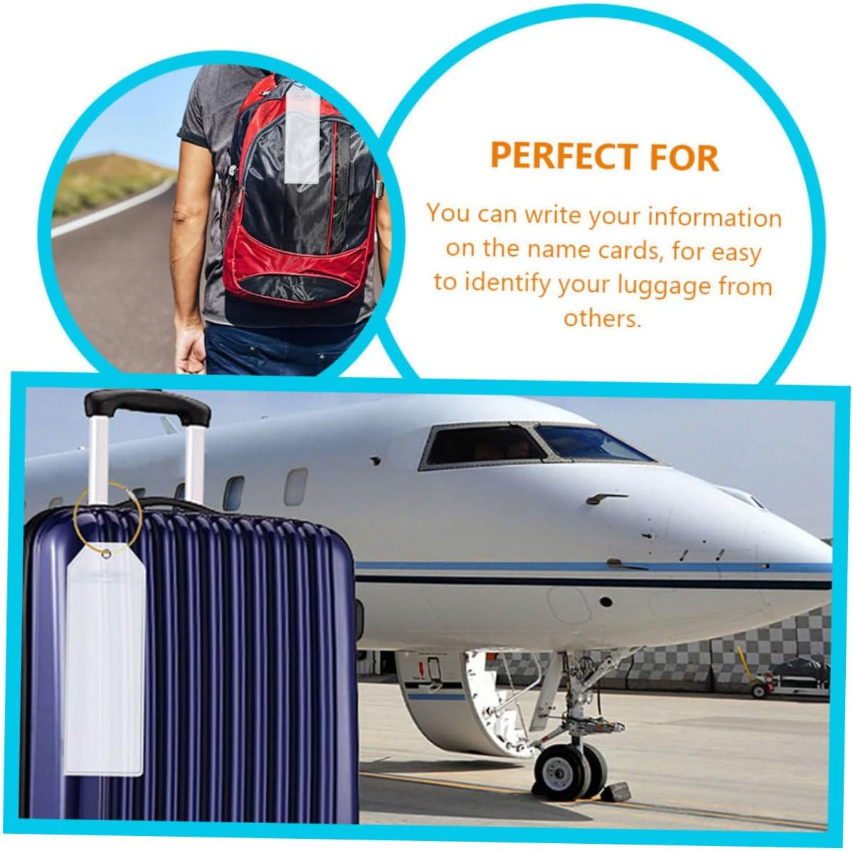 Baluue 1Set Portable PVC Luggage Tags with Transparent Case Durable Suitcase Id Labels for Travel and Cruise Reusable Baggage Name Tags with Design Mixed Colors 7Pcs