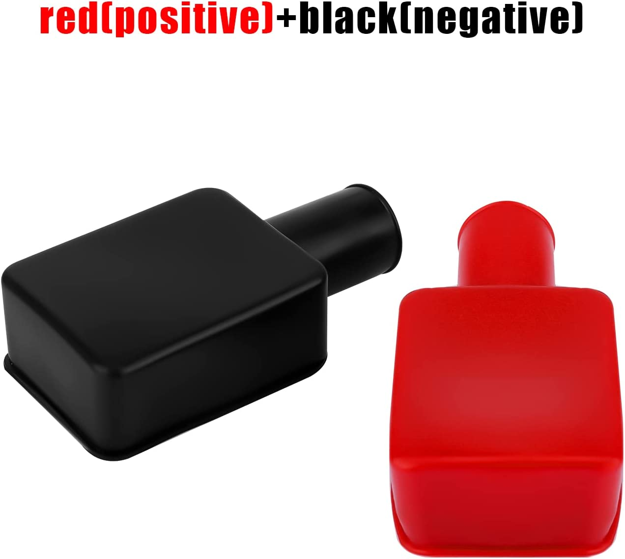 SAVITA 2Pcs Battery Terminal Covers Auto, Red & Black Soft Rubber Positive Negative Insulating Stud Covers Flexible Battery Terminal Protective Caps for Car Electric Bikes Trucks image number 5