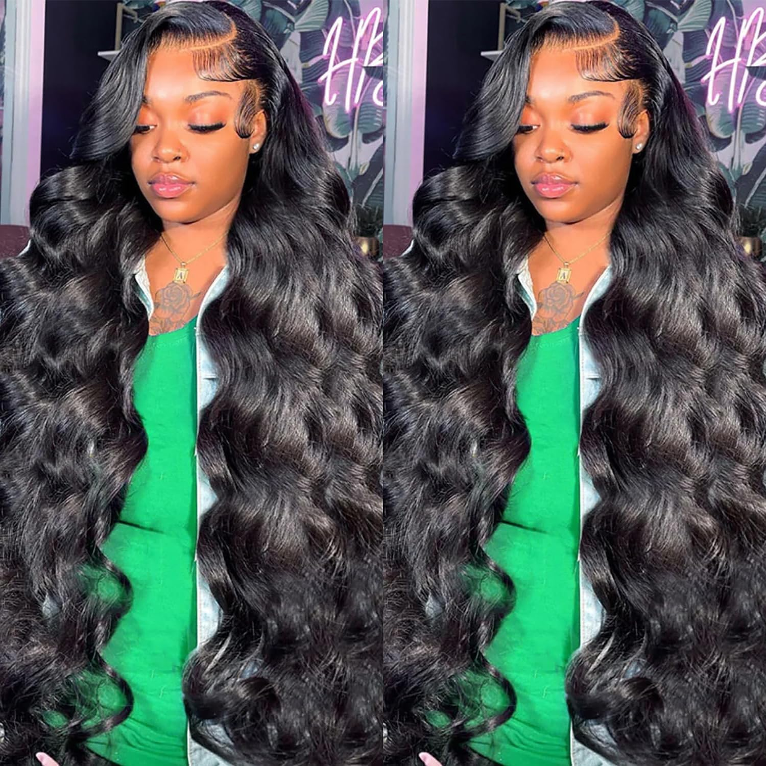 GABRIELLE 20 Inch Drawstring Body Wave Wear and Go 13X6 Lace Frontal Wigs Human Hair 200 Density HD Lace Front Wig Pre Plucked Pre Cut Glueless Wigs for Women Natural Black Glueless Human Hair Wig