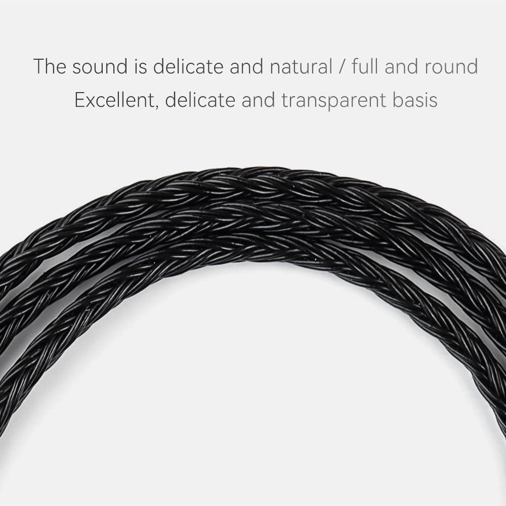 Linsoul QKZ Q1 MAX 16-Stand 352 Cores Silver-Plated Hifi Earphones Upgrade Cable with Interchangeable 2.5Mm/3.5Mm/4.4Mm Plug Replacement Cable for Audiophile (Black, S-Type) image number 7