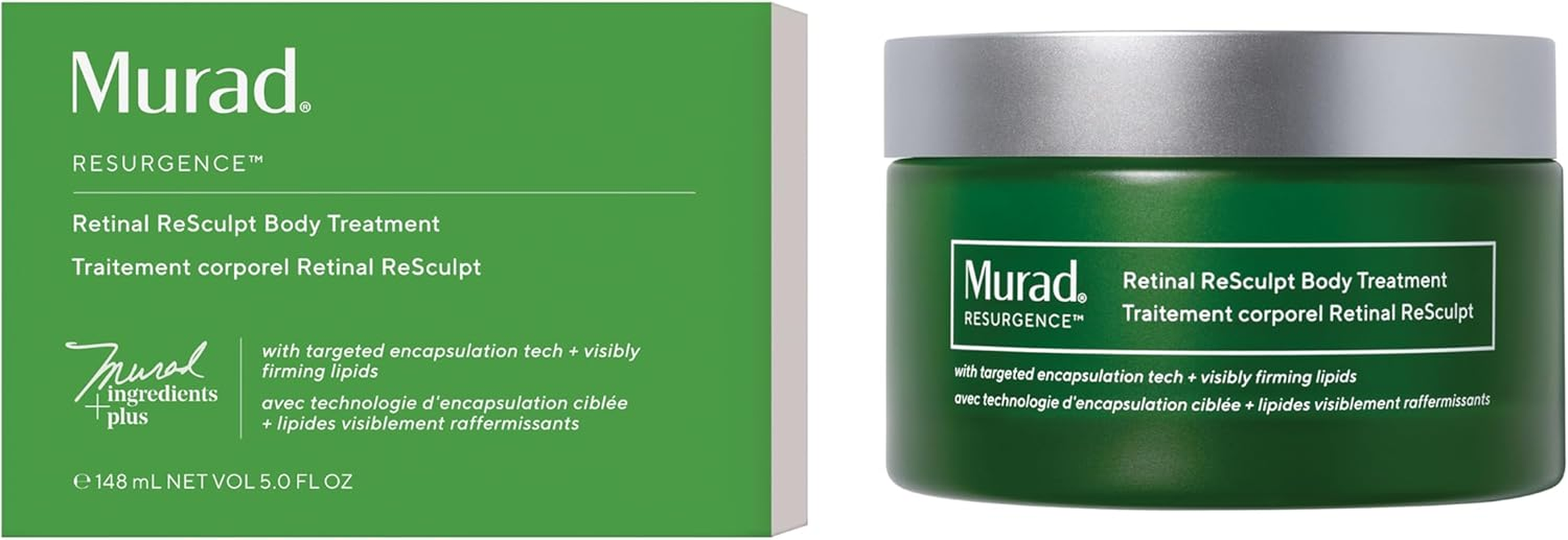 Murad Retinal Resculpt Body Treatment 148 Ml - Advanced Retinol Body Lotion for Skin Tightening and Firming, Targets Crepey Skin, Cellulite and Stretch Marks, Anti-Ageing Hydrating Body Moisturiser image number 1