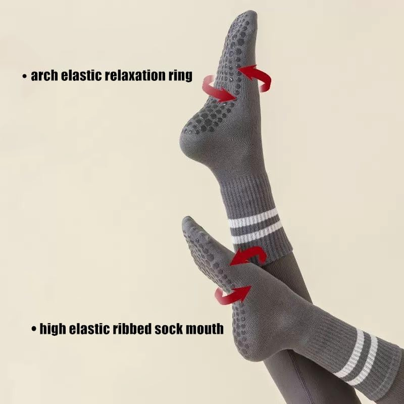 Grip Pilates Socks for Women Non Slip Yoga Socks Open Top Athletic Socks for Barre Ballet Barefoot Workout Hospital