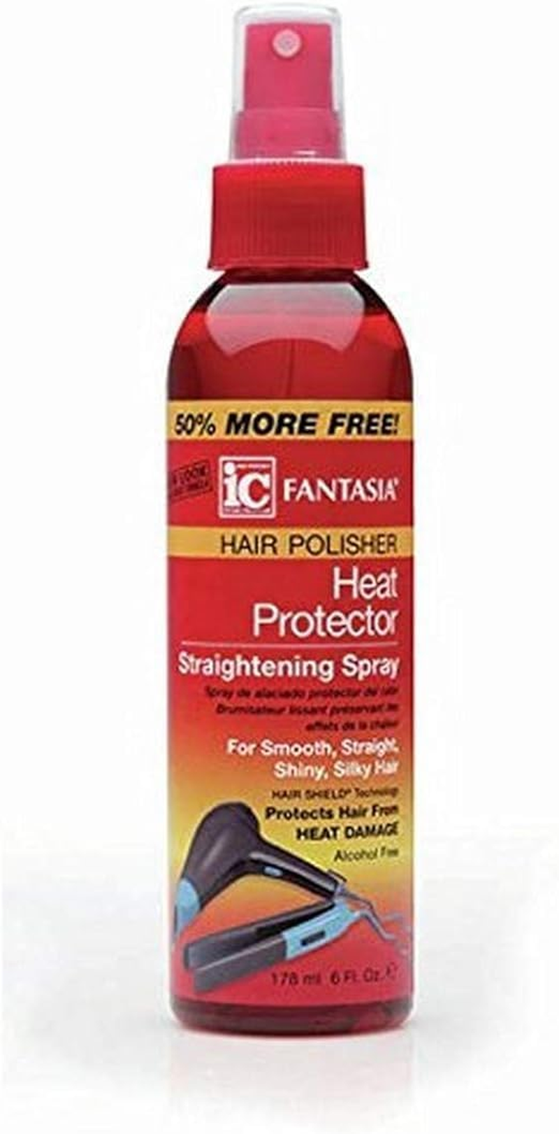 Fantasia Hair Polisher Heat Protector Straightening Spray, 6 Oz image number 1