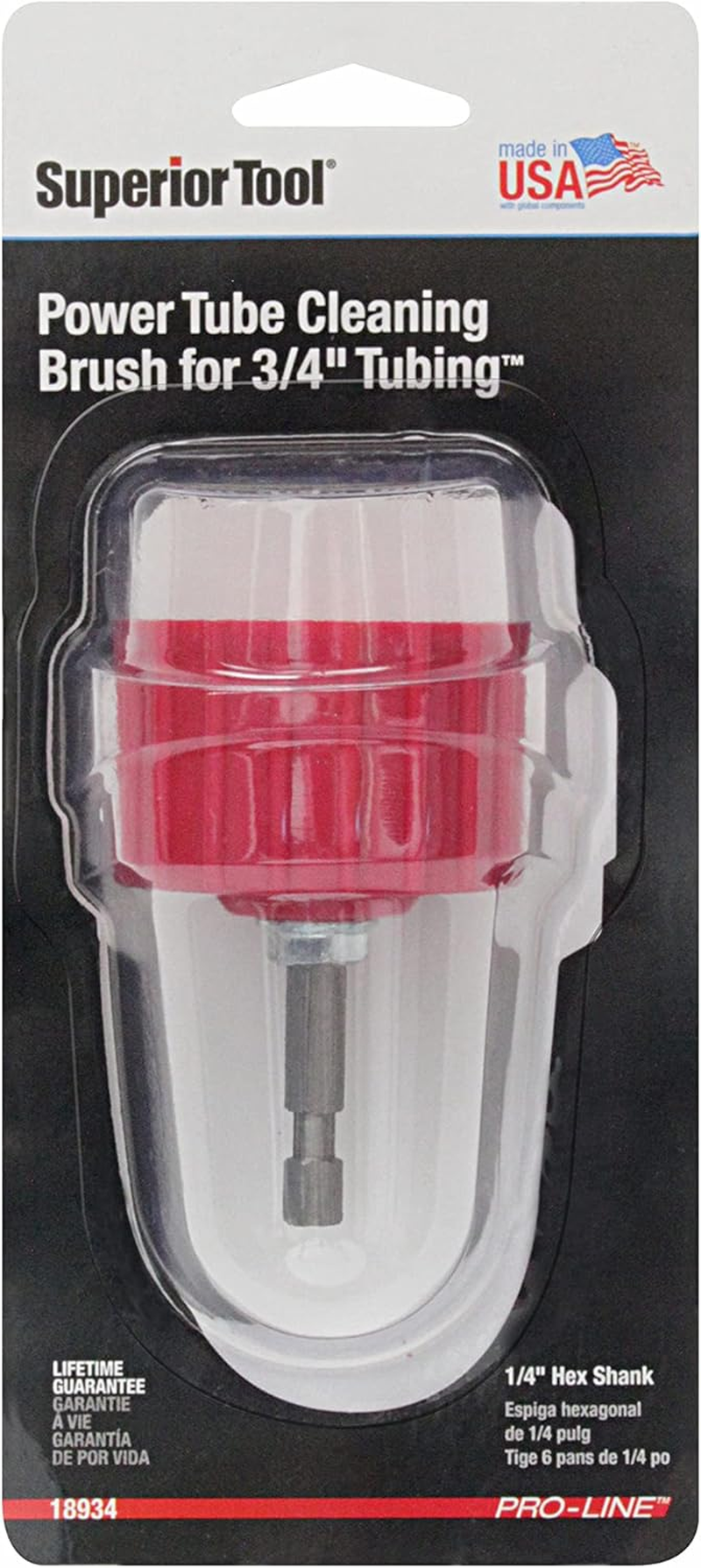 Superior Tool 3/4-Inch Power Tube Cleaning Brush, Alloy Steel Bristles, Standard Twist Knotted, 1 Count