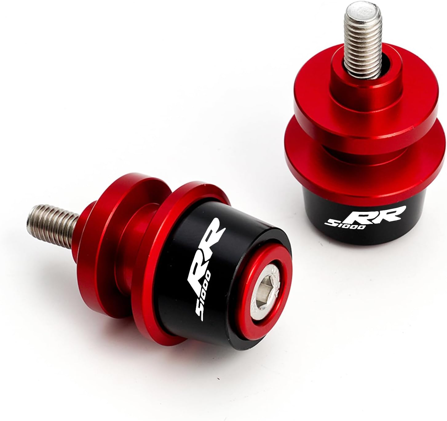 2PCS 8MM MOWOK Swingarm Sliders Spools Fits for S1000RR S1000 RR HP4 S1000XR S1000R Motorcycle CNC Swing Arm Stand Screw (Red) - Red image number 5