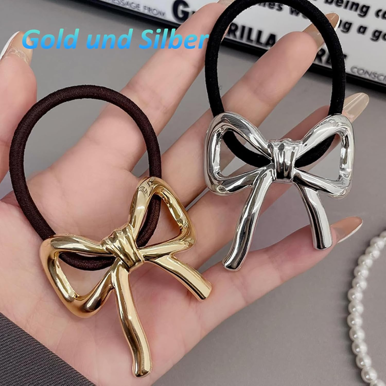 CALLYSONIC Hair Bow, Pack of 2 Hair Clips Bow, Hair Bow, Bow Hair Clips for Girls image number 5