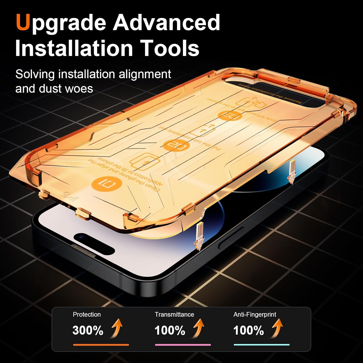 Cnarery 2 Pack for Iphone 14 Pro Privacy Tempered Glass Screen Protector 6.1 Inch, 9H Hardness, Auto Dust Removal, Scratch Resistant with Updated Easy Installation Tool image number 2