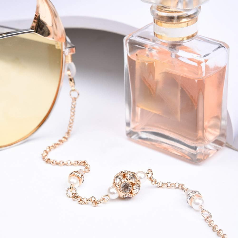 Rose Gold Eyeglass Chains Reading Glasses Neck Cord Sunglasses Strap Holder for Women image number 2