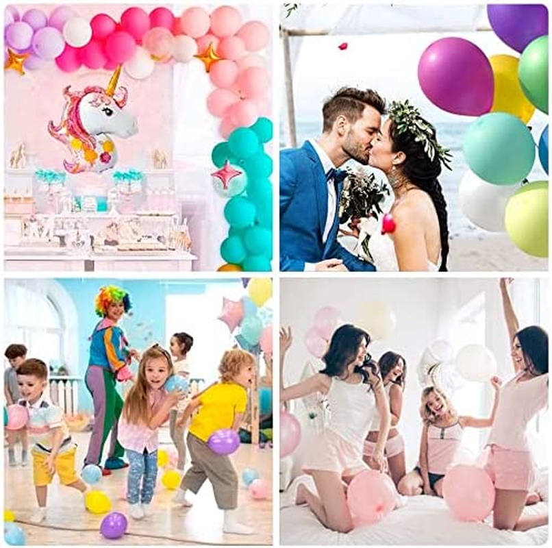 Electric Air Balloon Pump, Portable Balloon Inflator with 100 PCS Macaron Balloons, Tying Tools, 20 Flower Clips, Tape Strip and Dot Glues Balloon Blower for Garland Party Birthday Wedding Decorations image number 6