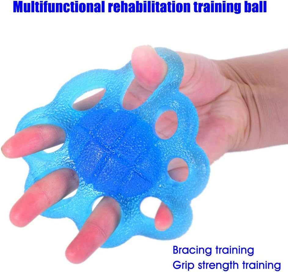 Finger Ball Exerciser, Hand Grips Strengthener, Squeeze Stress Balls Physical Training Strength Exerciser Hand Grip, Portable Hand Exerciser, for Adults, Elderly People and Children(Blue) image number 3