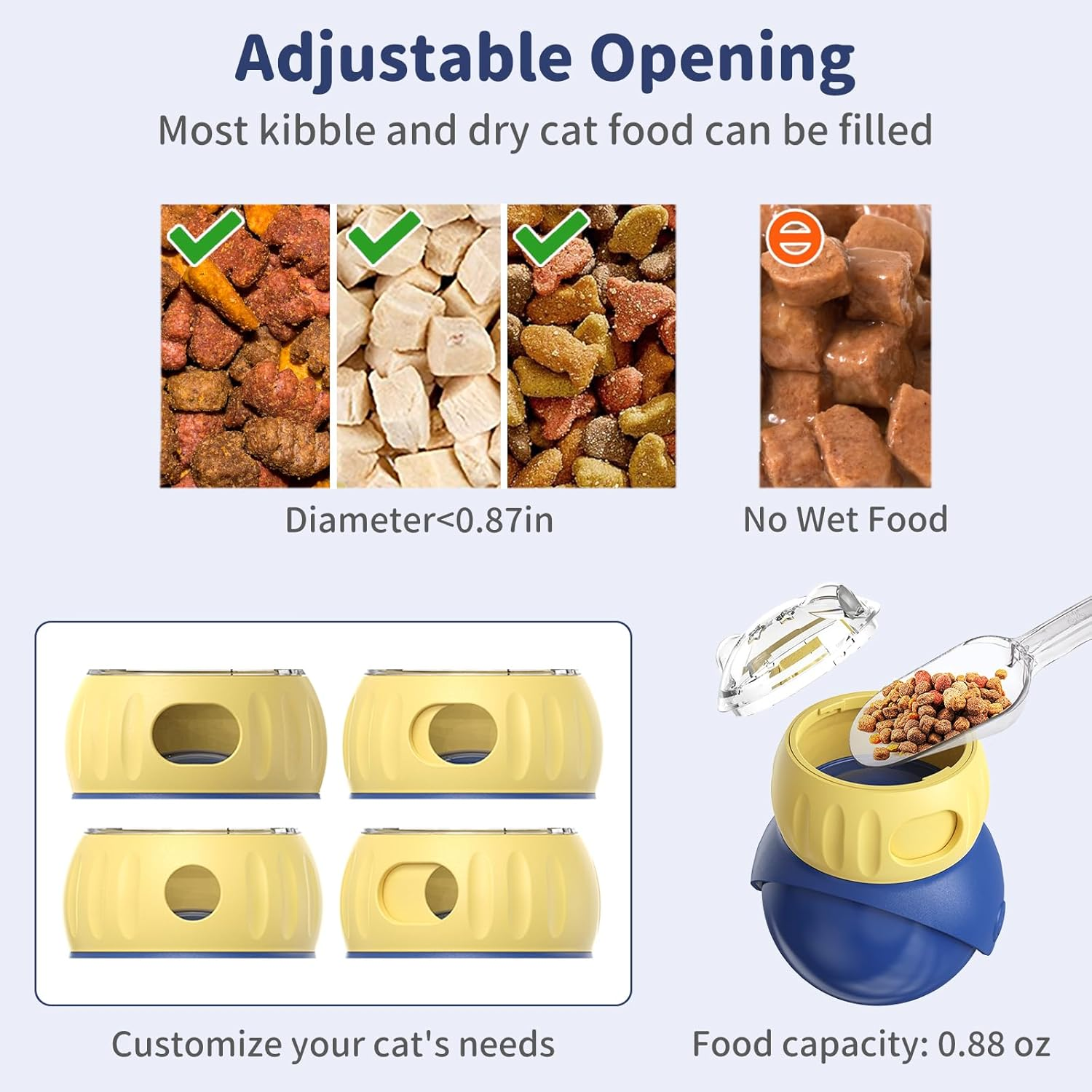 Joybruko Interactive Cat Toys Treat Puzzle - for Indoor Cats Weight Loss Wobble Tumbler Feeder Food Dispenser, Fun Sliding Rolling, Enrichment Portion Control Slow Feeder for Kittens & Adult Cats