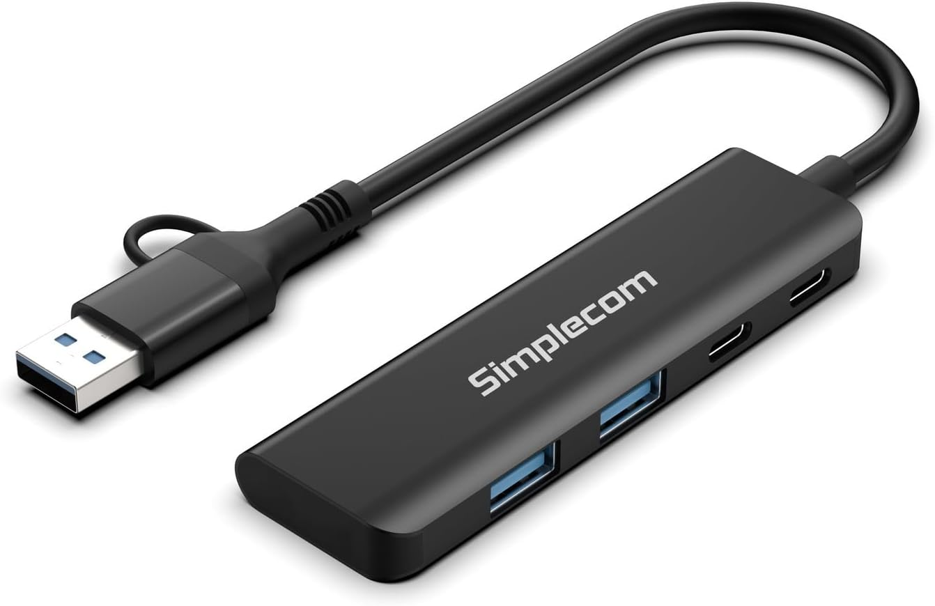 The Simplecom CH385 Superspeed USB-A and USB-C 4-Port Combo Hub