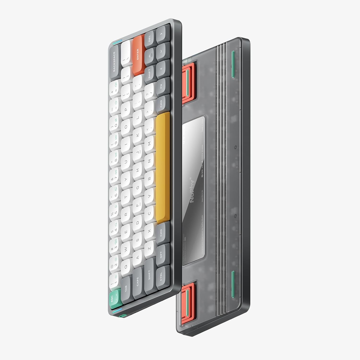 Nuphy Air60 V2 Portable Wireless Keyboard 60% Low Profile Mechanical Keyboard Support QMK/VIA Compatible with Windows/Mac Os/Linux Supports Bluetooth 5.1/2.4Ghz/Usb-C Grey-Gateron Wisteria Switch image number 6