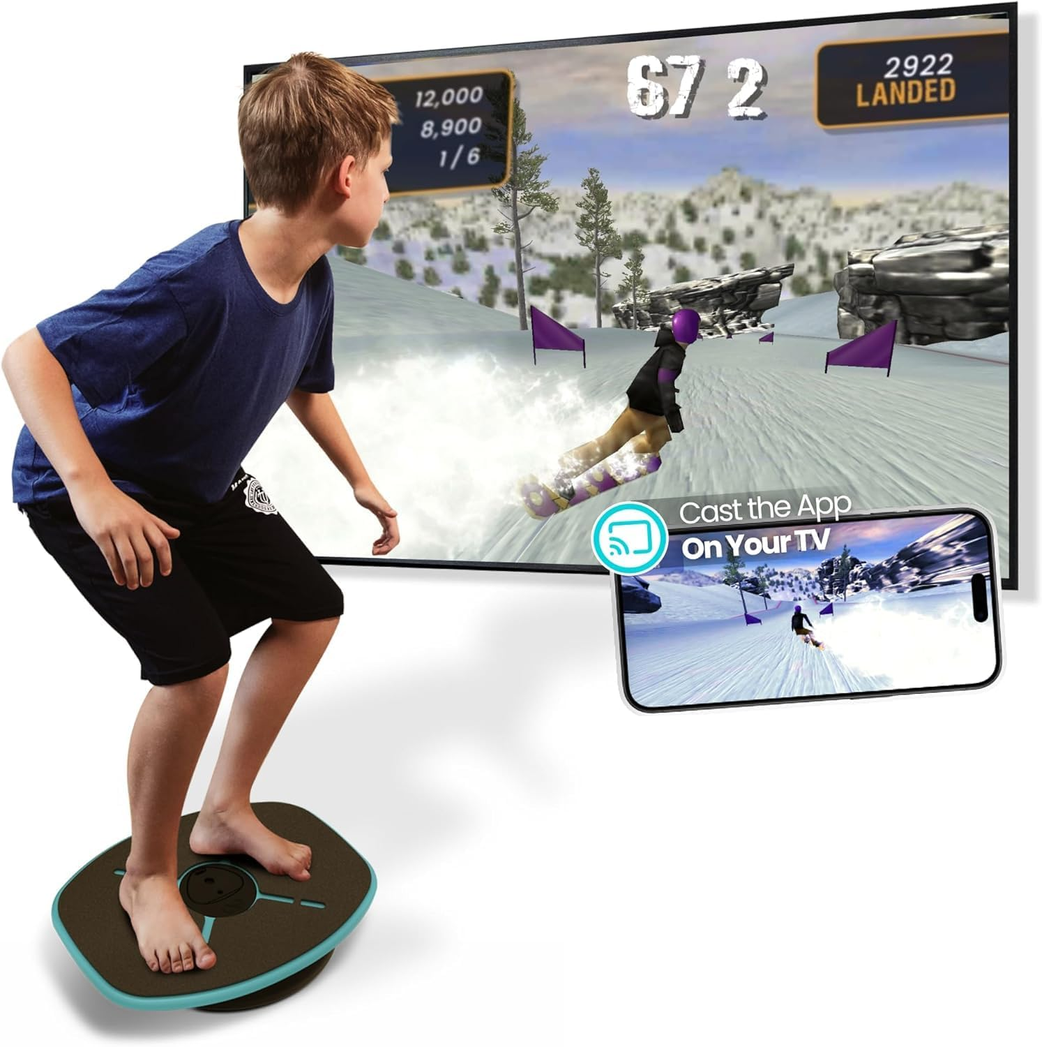 Gobalance Board - App-Enabled Balance Board. Smart Bluetooth Sensor, 12 FREE Interactive Games - Fun, Balance Training and Home Gym Workout! Boost Coordination & Strength for Teens and Adults image number 1