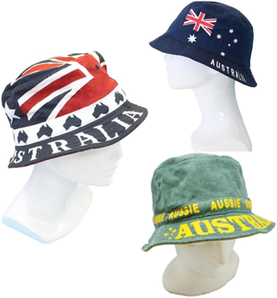 FIL Australia Day Bucket Hat Cotton Australian Flag Brim Cricket Souvenir image number 2