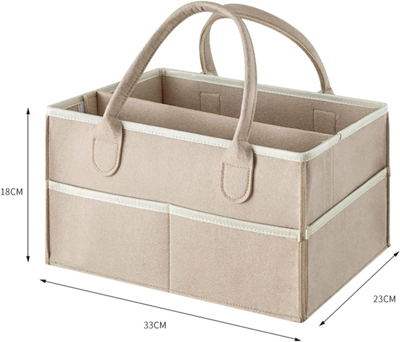 Portable Felt Diaper Caddy Organizer - Multi-Pocket Nursery Storage for Baby Wipes, Toys & Essentials | Foldable Nappy Bag with Flexible Compartments | Mom Must-Have image number 3