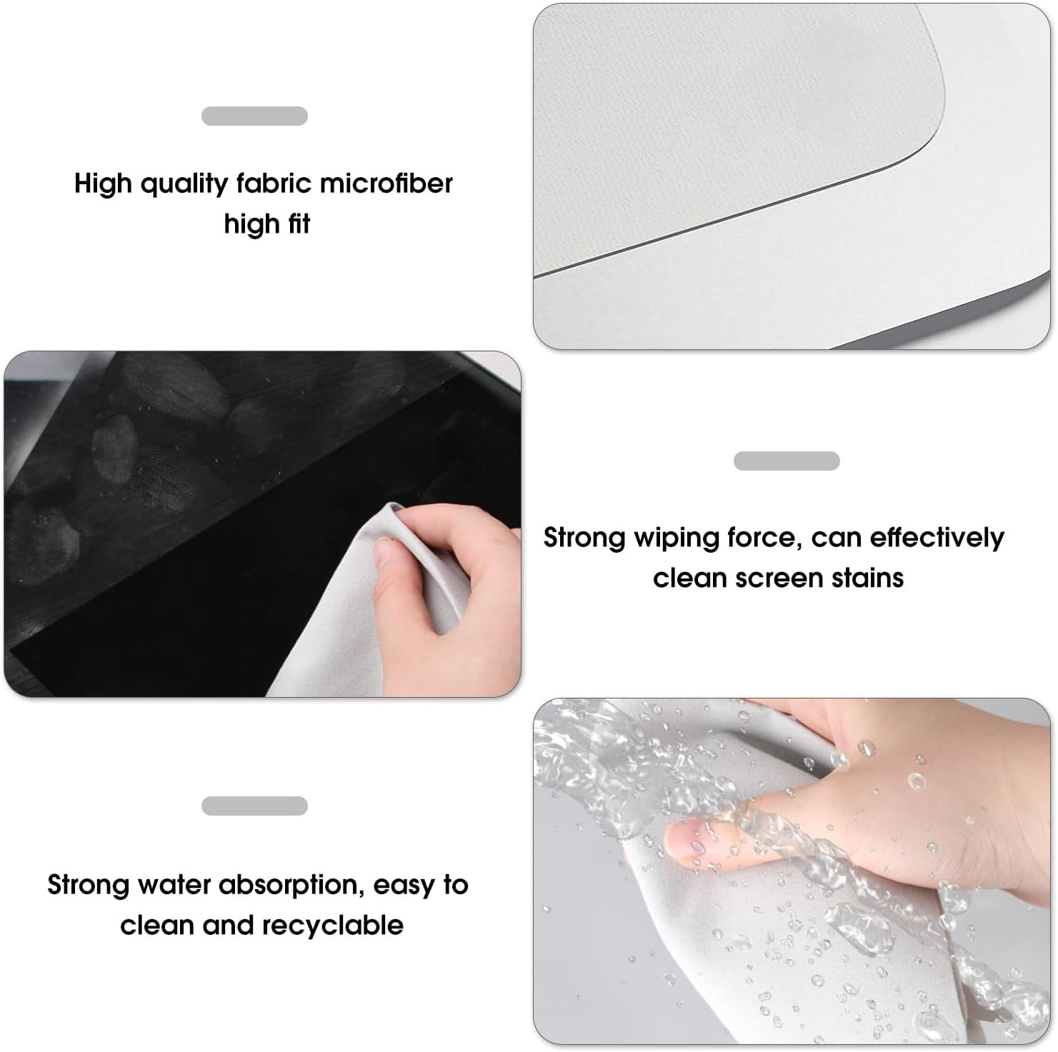 Screen Keyboard Protection Microfiber Liner & Cleaning Cloth with Screen/Keyboard Imprint Protection, Dustproof Blanket Cover Compatible with Macbook Air 13"/M2 13.6" & Macbook Pro 13"/14" image number 4