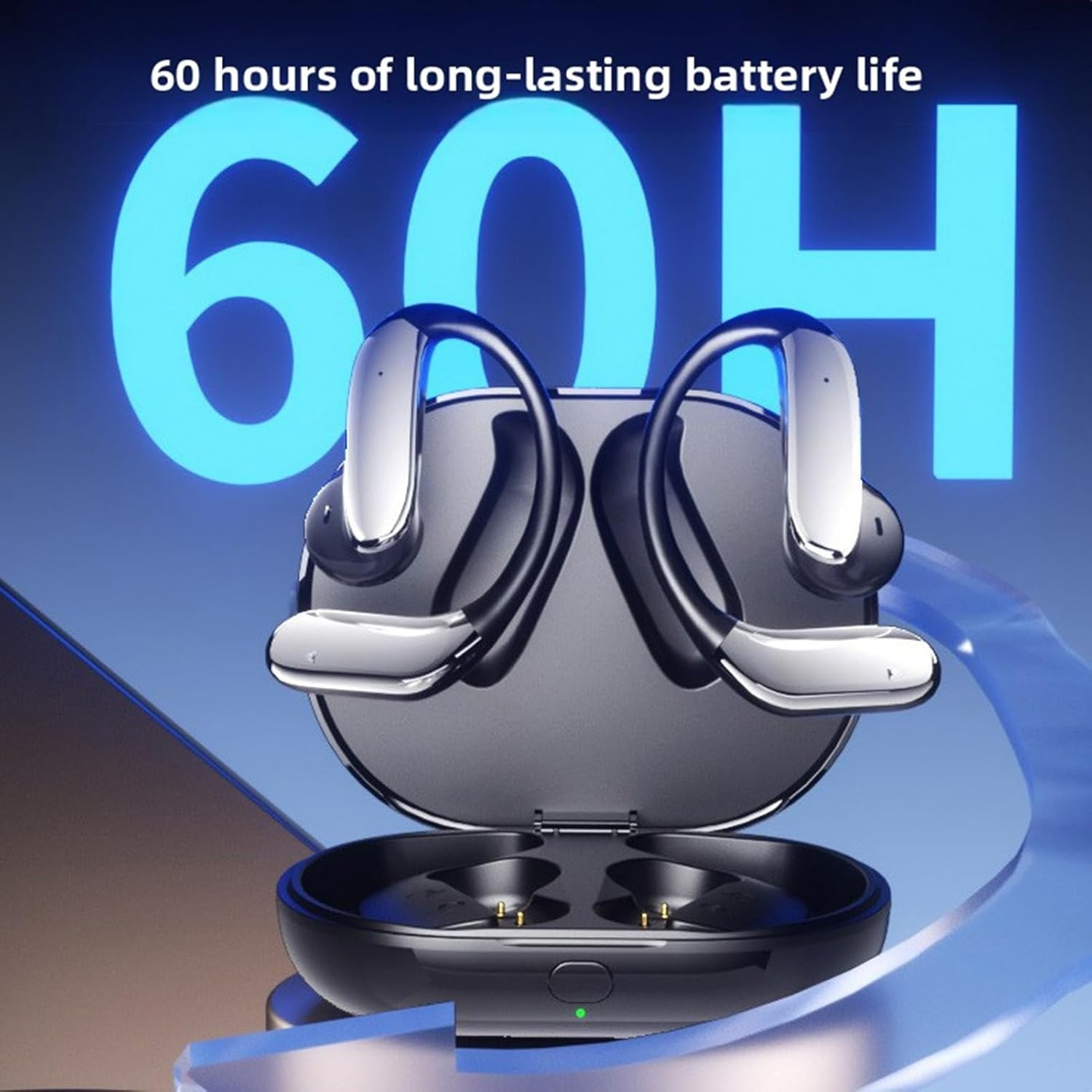 Luocute Open Ear Earbuds, Wireless Smart AI Translation Touch Control Bluetooth Earbuds, Suitable for Music Calls Outdoor Sports image number 5