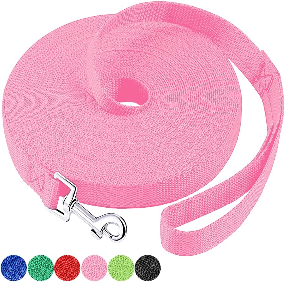 Dog/Puppy Obedience Recall Training Agility Lead 4Ft 5Ft 6Ft 10Ft 15Ft 20Ft 30Ft 50Ft Long Nylon Training Dog Leash for Small Medium Large Dogs