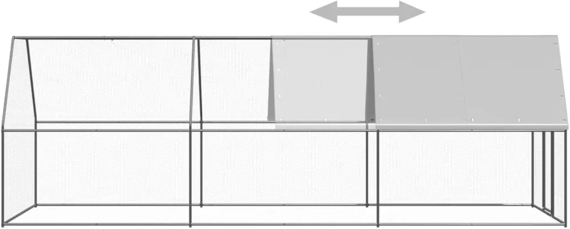 2X6X2M Large Chicken Coop Run, Chook Pen Walk in Chook Cage House Shelter Outdoor Chicken Cage Galvanised Steel image number 2