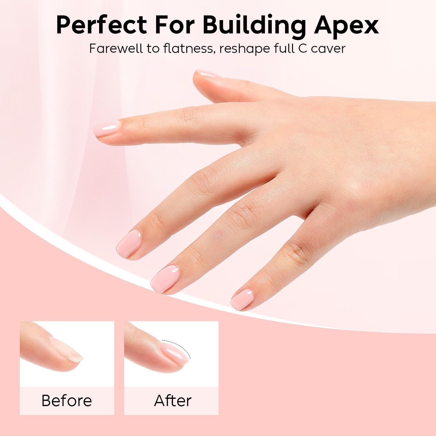 Nicedeco Rubber Base Gel Polish for Nails 6 Pcs Rubber Gel Nail Strengthener Nude Pink Nail Gel Polish Set 37 Cruelty-Free & Vegan - Set6-33 image number 4