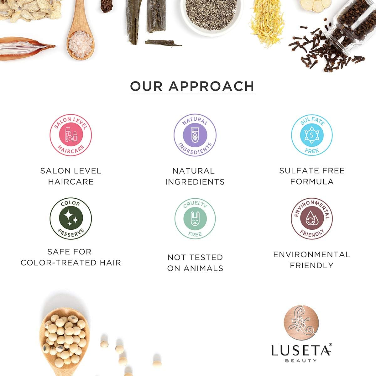 Luseta Keratin Shampoo and Conditioner Smooth and Hydrate Dry Damaged Hair Great for Color Treated Hair Sulfate Free and Gluten Free1.01 Fl Oz&times;2 image number 5