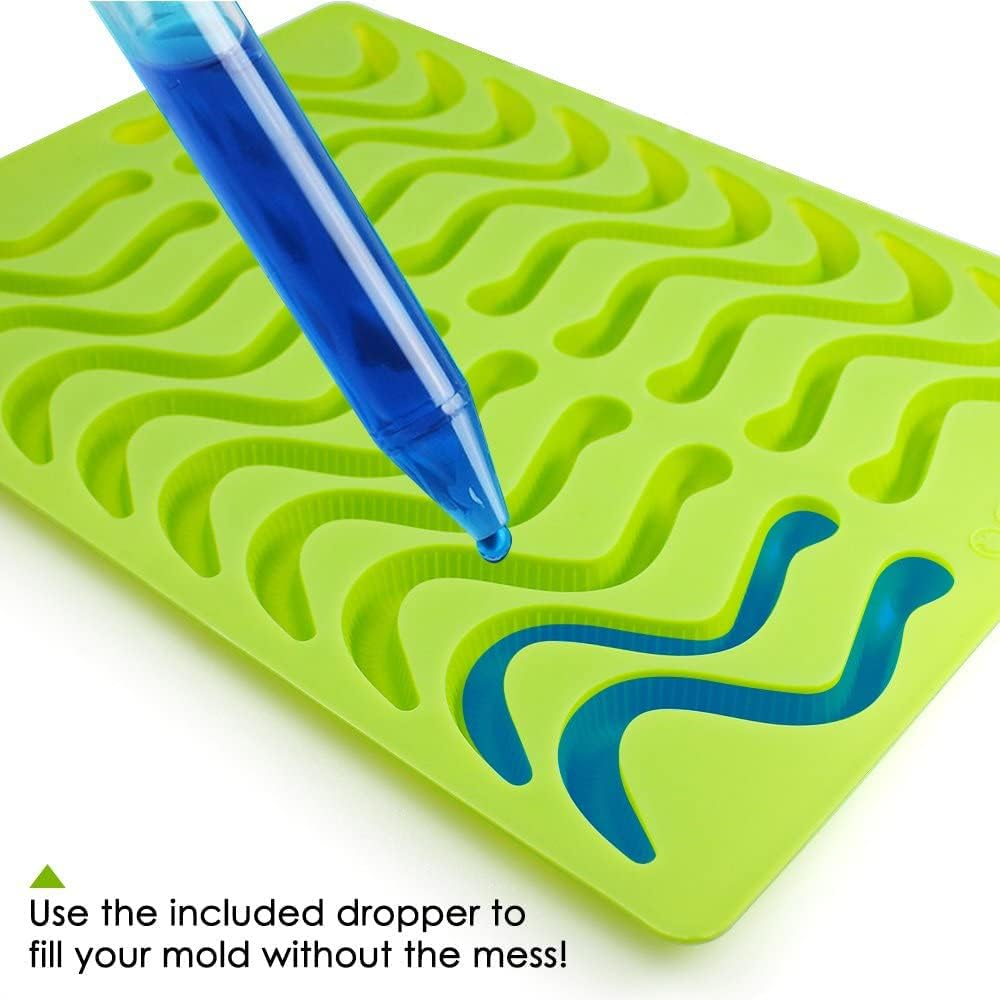 AU Gummie Snake Mold DIY Edible Gummy Snakes Lollies Candy Lolly Silicone Mould Sky Blue image number 5