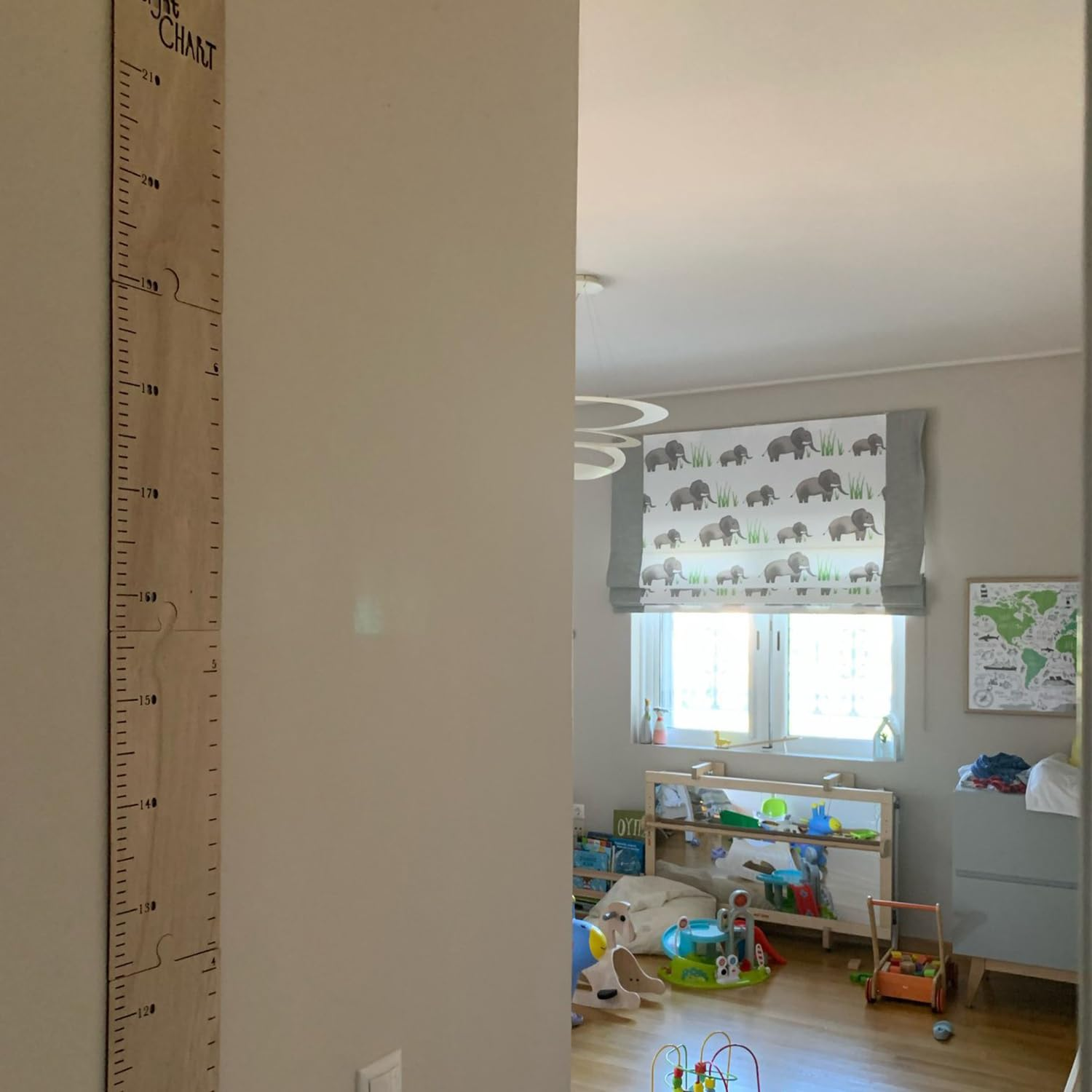1 Set Height Ruler Wooden Ruler,Height Chart, Wooden Growth Chart for Wall,Perfect Nursery,Room Decor to Measure (210Cm) image number 1