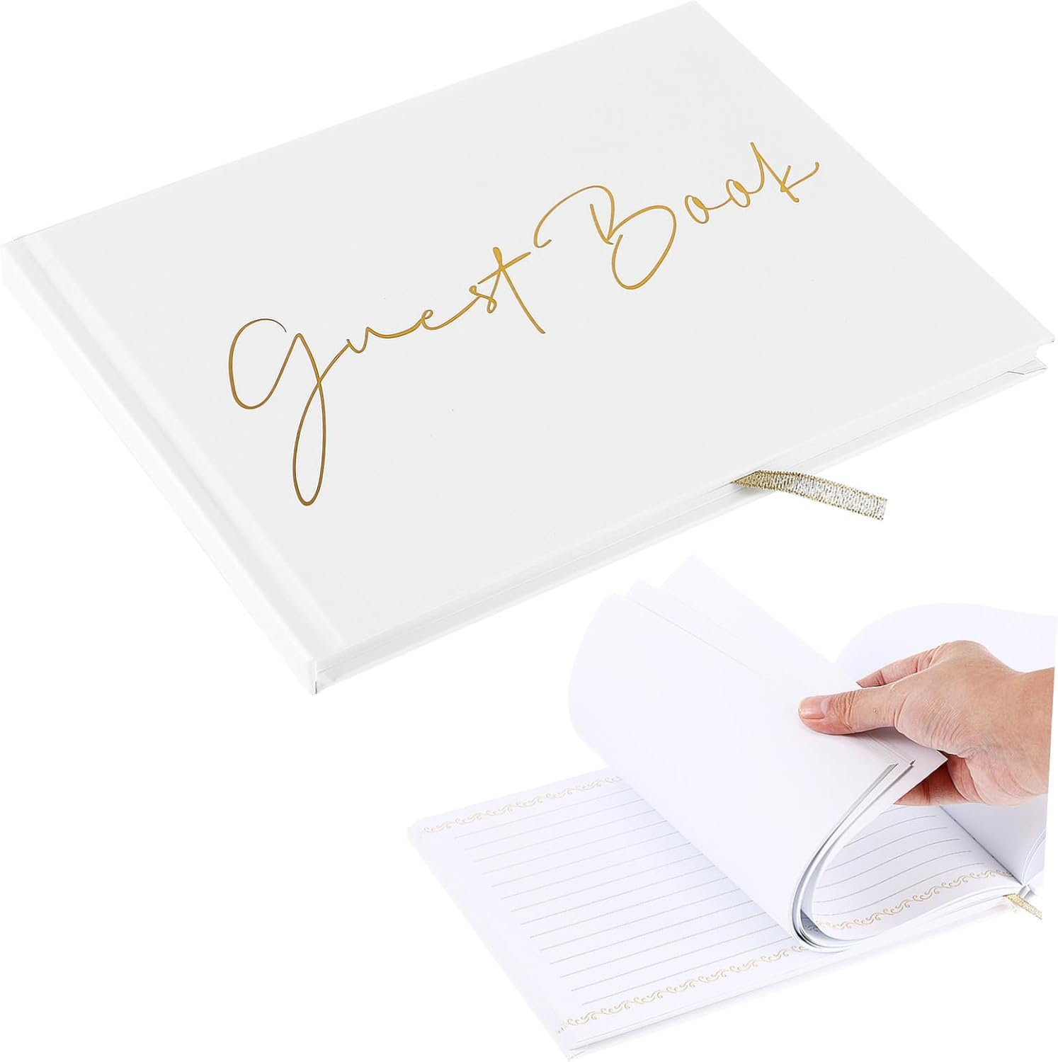 PRETYZOOM Wedding Guest Book Album Elegant Foil Design for Special Events Material for Weddings Birthdays and Home Gatherings Cherished Memories Captured image number 5