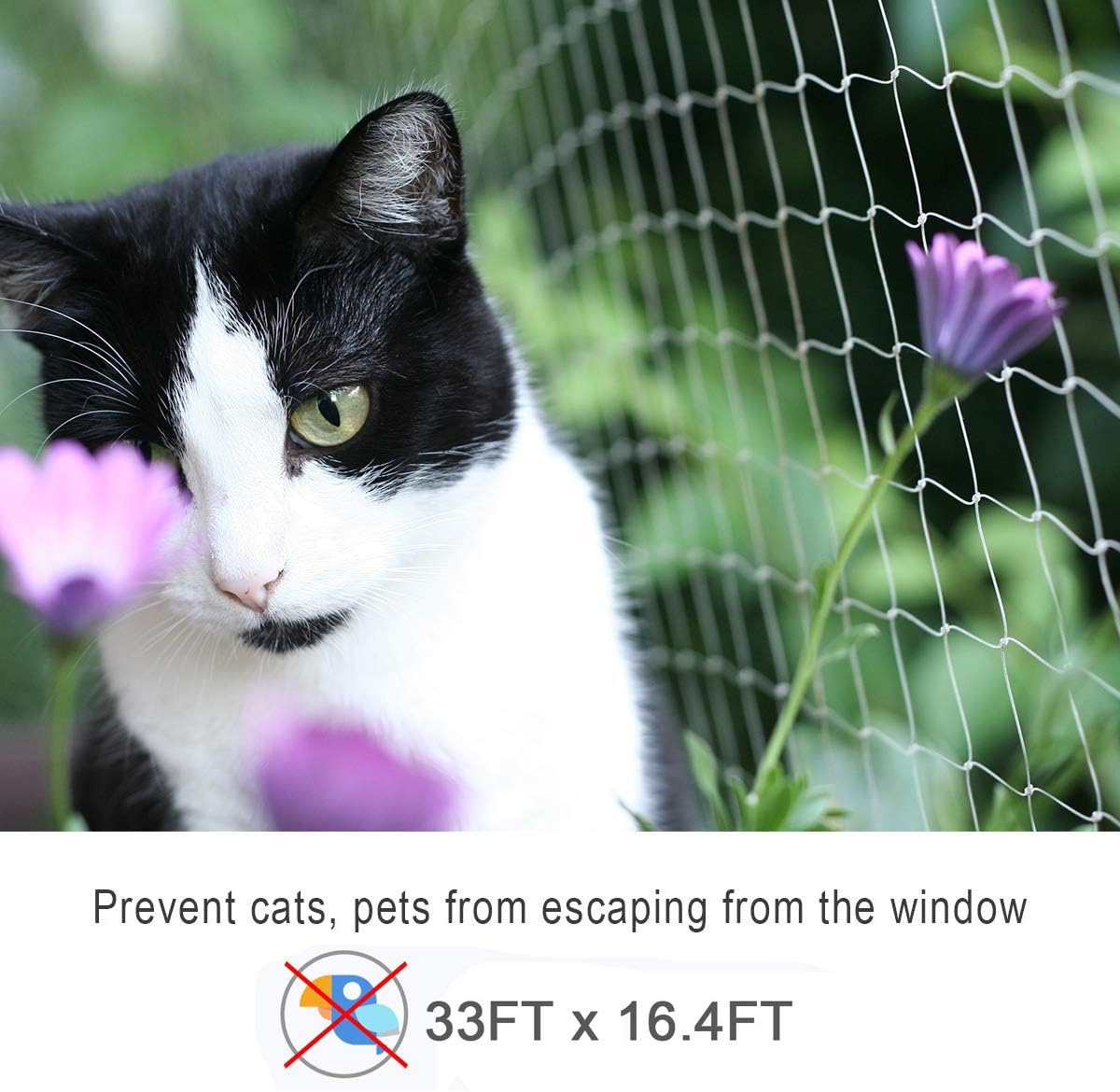 Coolrunner Anti-Bird Netting, 33FT X 16.4FT Bird Net, Nylon Garden Netting with 100Pcs Cable Ties Protect Garden Farm Fruit and Vegetables from Birds, Deer image number 2