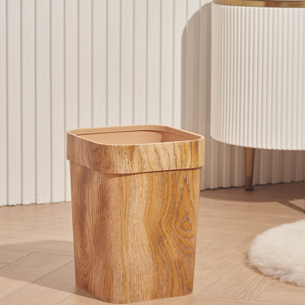 Alipis Square Trash Can Trash Waste Container Wood Trash Bin Bedroom Trash Kitchen Waste Basket Trash Basket Room Trash Can Waste Paper Basket Wooden Office Plastic Compost Bin Bamboo image number 3