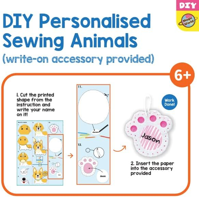 C.S. Kids Magic World DIY Personalised Sewing Kit - SA19 My Koala |Frist Sewing Arts & Crafts Gifts | Educational Sewing Kit for Kids(Safety Needle & Instruction Included)