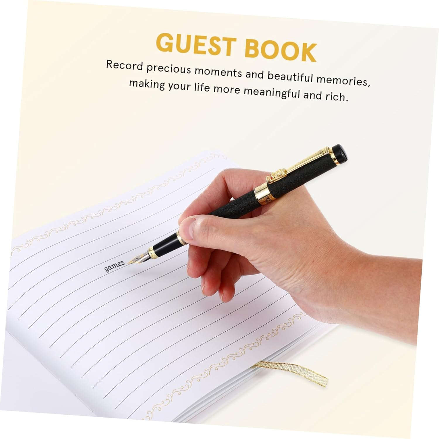 Cabilock Elegant Guest Book Photo Album for Weddings Birthdays and Home Parties Ample Pages for Messages Sturdy Construction Versatile Design for Cherished Memories image number 1