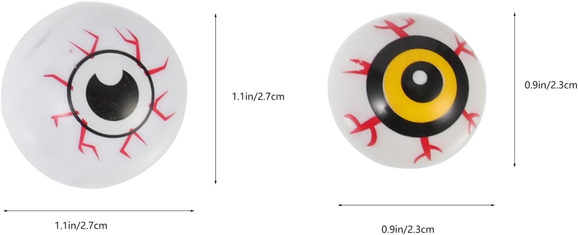 Healifty 24Pcs Halloween Horror Eyeballs: Fake Plastic Ripped Eyes Realistic Scary Terror Creepy Props Eyeball for Party Favors 1.06 Inch image number 4