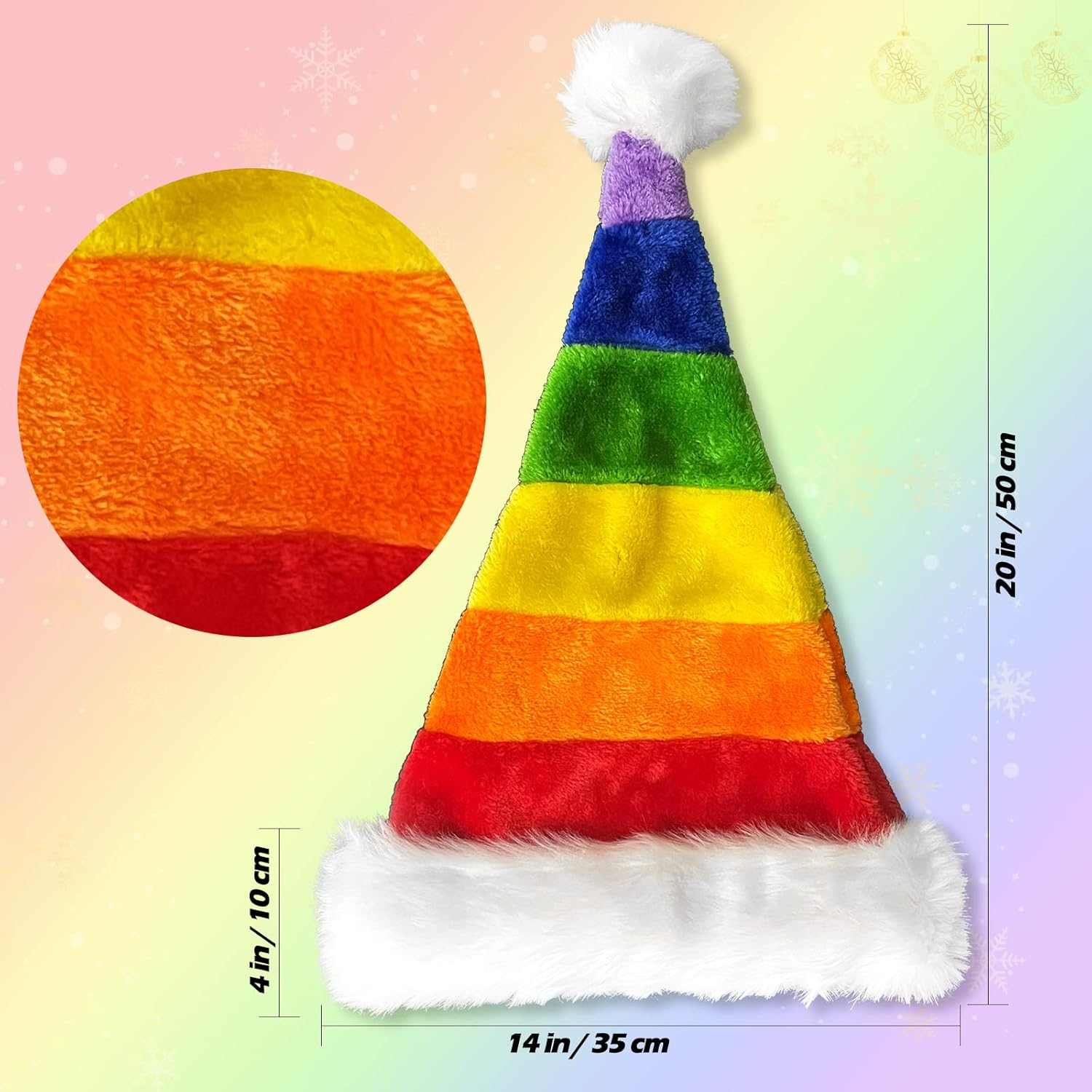 Seiddons Christmas Santa Hat Adults Long Plush Xmas Hats for Christmas New Year Festive Party Supplies - Long Black image number 3