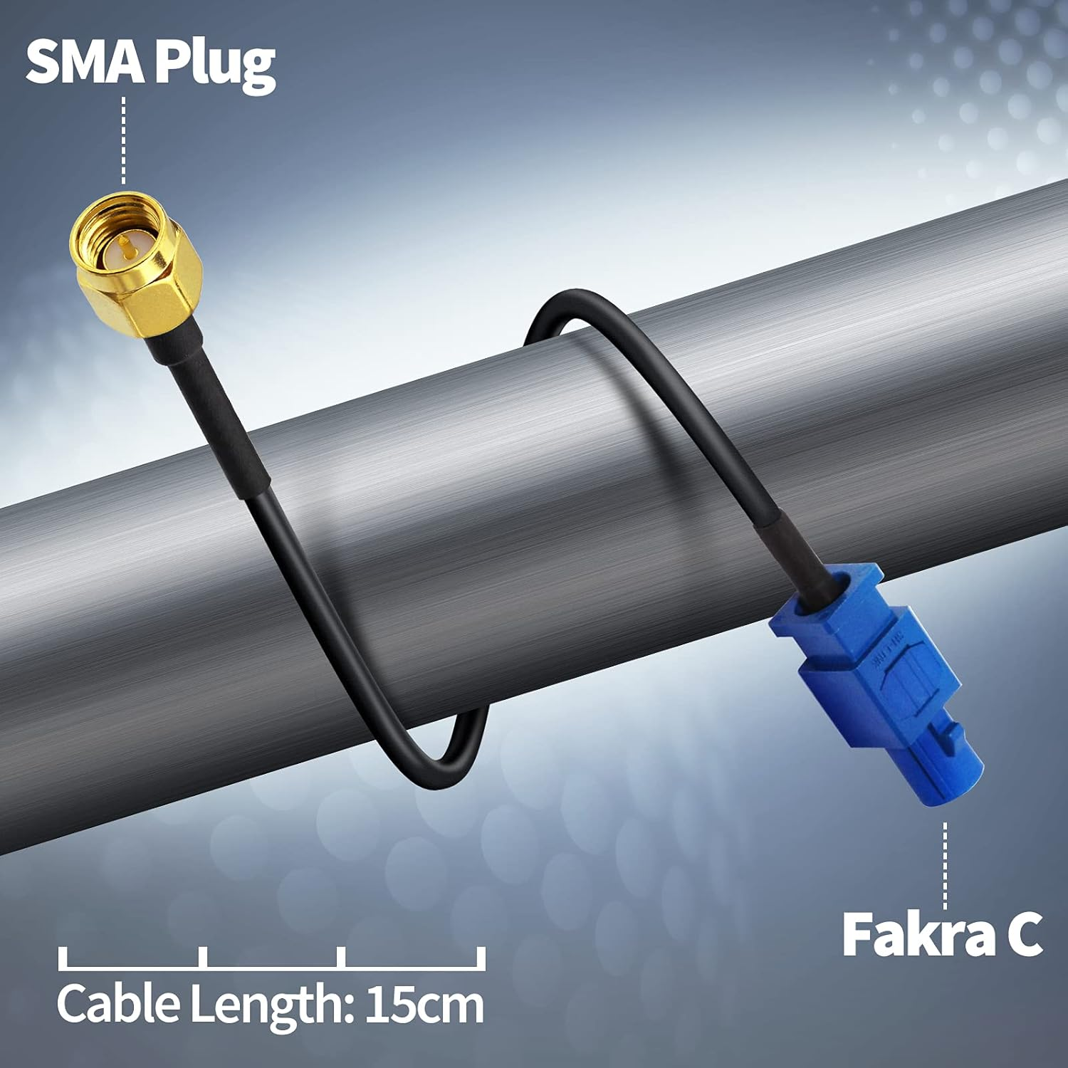 Eightwood Fakra C Plug to SMA Plug Male Car GPS Antenna Cable 6 Inch for Vehicle GPS Navigation Radio Stereo Head Unit GPS Receiver image number 2