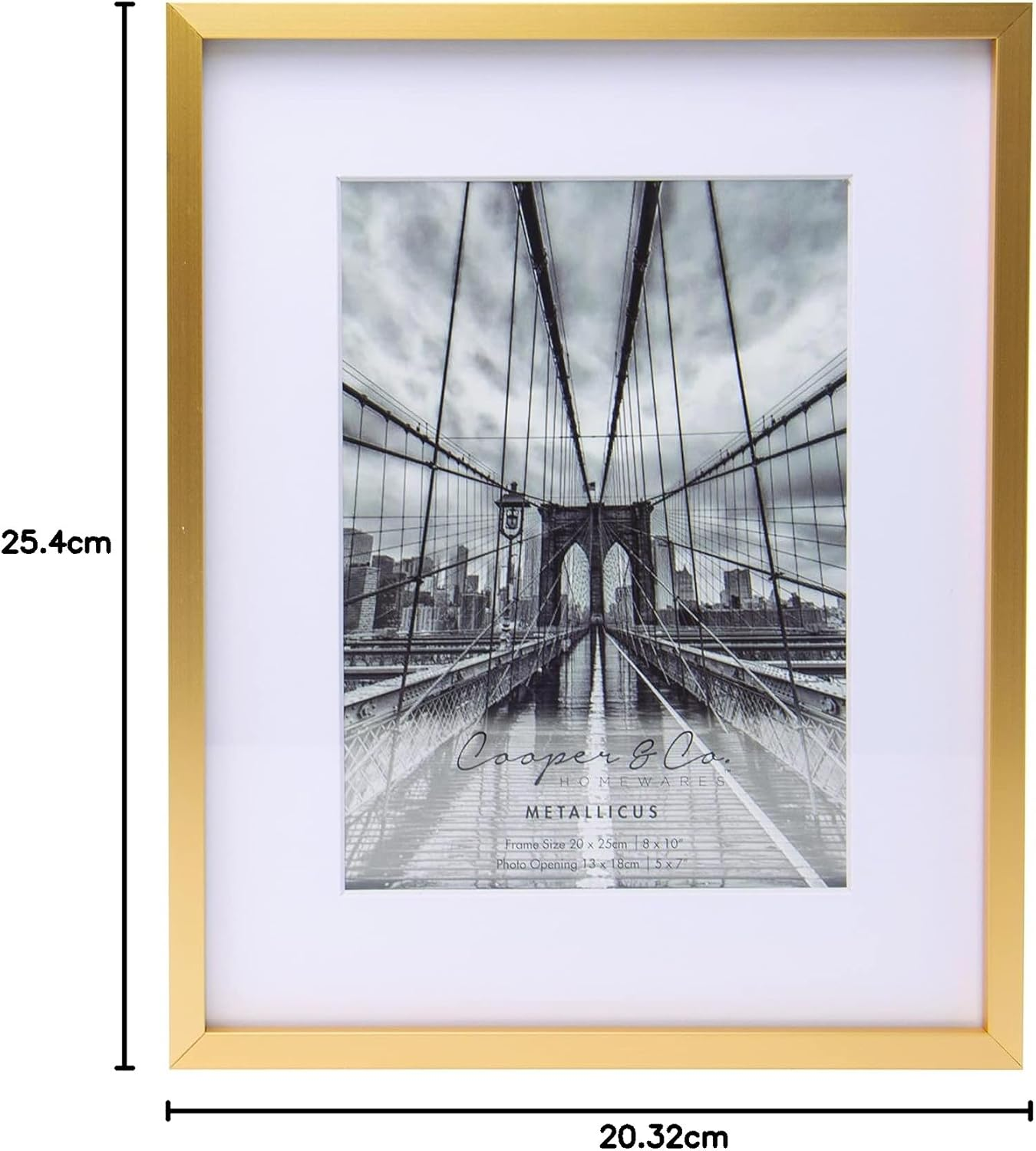 Cooper & Co Set of 2 8X10 Matt to 5X7 Gold Premium Metallicus Metal Photo Frames image number 5
