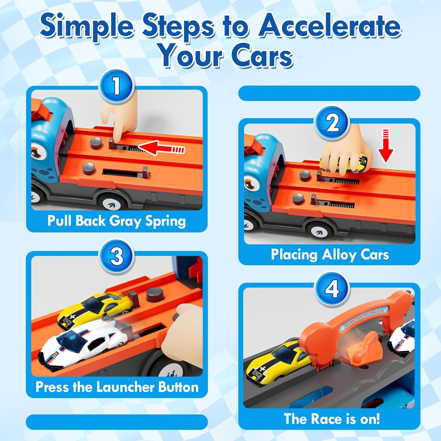 Lehoo Castle 2 Year Old Boy Gifts, 7 in 1 Transport Truck Toy, Toys for 2 Year Old Boys, Toy Car Storable and Foldable, Ejectable Carrier Truck with 6 Pcs Race Cars image number 1