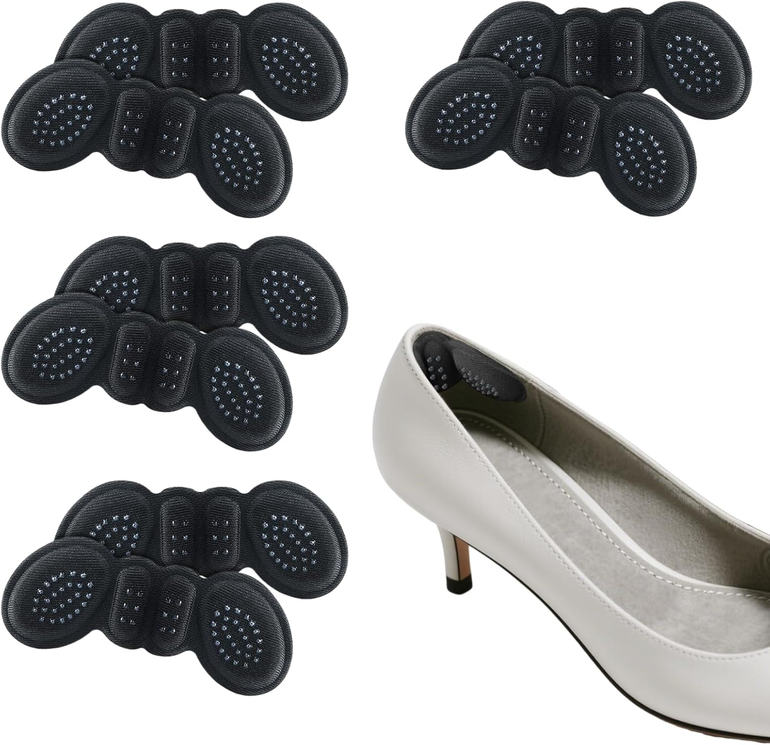 4 Pairs of Heel Anti-Slip Stickers, Sticky Heel Pads for Men and Women Heel Protectors Suitable for Loose Shoes Prevent Heels from Slipping Improve Shoe Fit and Comfort